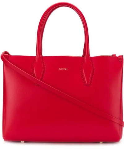 Shop Lanvin Medium Tote Bag In Red