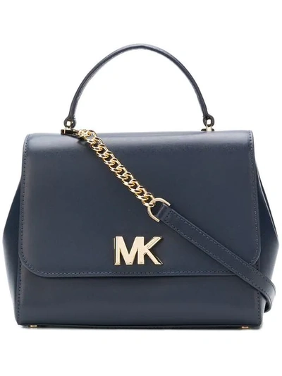 Shop Michael Michael Kors Mott Satchel Bag In Blue