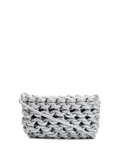 Shop Alienina Braided Bag In Silver