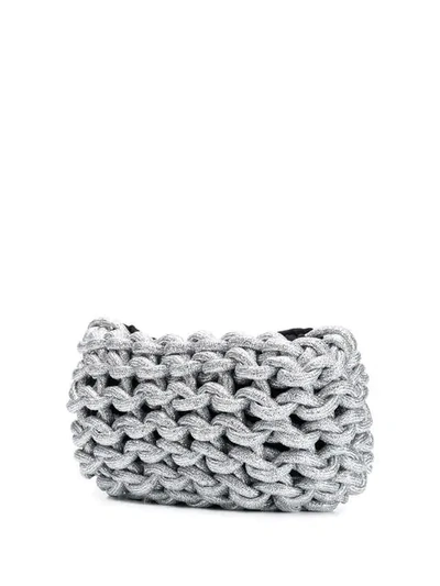 Shop Alienina Braided Bag In Silver