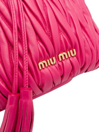 MIU MIU 绗缝水桶包 - 红色