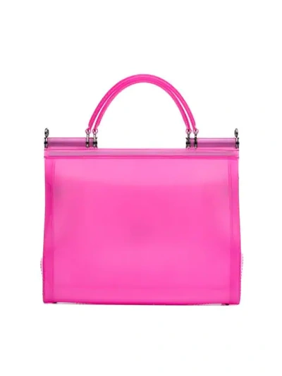 Shop Dolce & Gabbana Pink Sicily Transparent Pvc Shoulder Bag