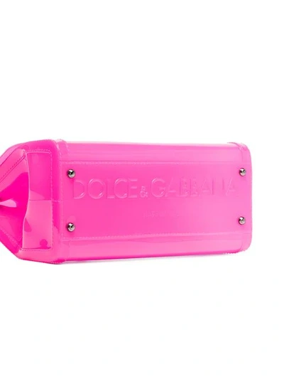 Shop Dolce & Gabbana Pink Sicily Transparent Pvc Shoulder Bag