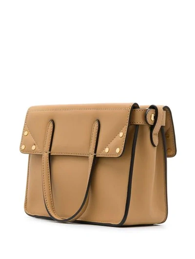 Shop Fendi Flip Mini Handbag In Neutrals