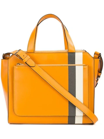 Shop Valextra Passport Medium Tote Bag In Orange