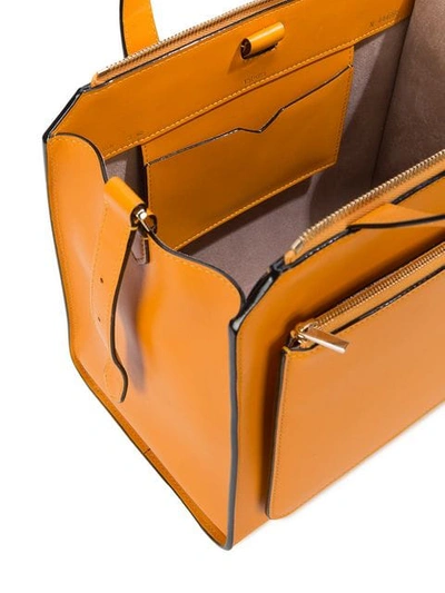 Shop Valextra Passport Medium Tote Bag In Orange