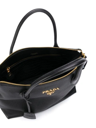 Shop Prada Black Leather Tote Bag