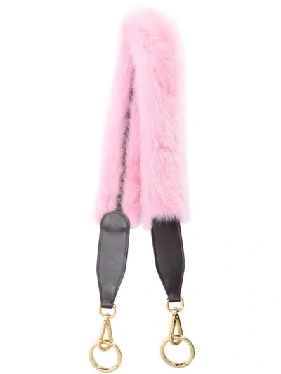 Shop Simonetta Ravizza Fur Bag Strap In Pink