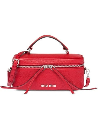Shop Miu Miu Top Handle Shoulder Bag In Red