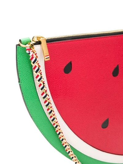 Shop Thom Browne 'watermelon' Ledertasche In Red