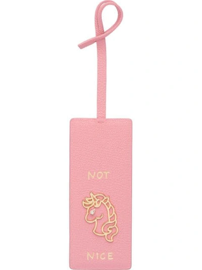 Shop Miu Miu Hanging Name Tag In F0028 Pink