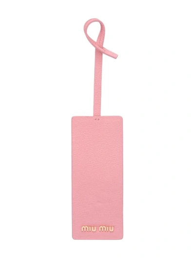 Shop Miu Miu Hanging Name Tag In F0028 Pink