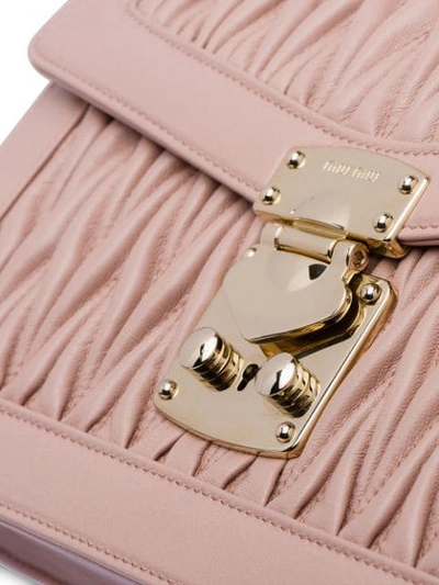 Shop Miu Miu Nude Matelasse Top Handle Quilted Leather Shoulder Bag In Pink