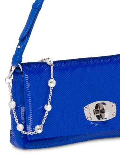 Shop Miu Miu Sequinned Shoulder Bag - Blue