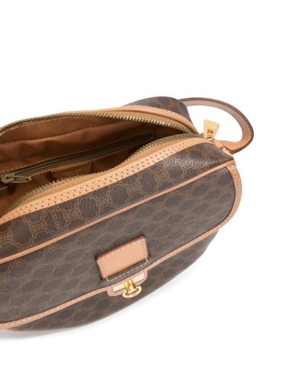 Shop Celine Céline  Macadam Pattern Shoulder Bag - Brown