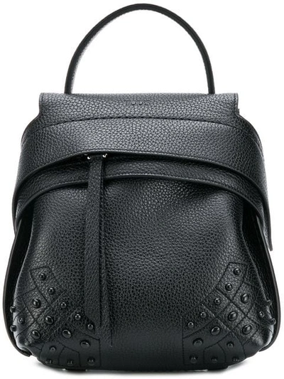 Shop Tod's Mini Wave Backpack In Black