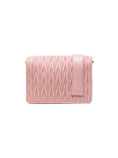 Shop Miu Miu Pink Matelassé Leather Cross Body Bag - Farfetch