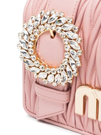 Miu Miu Pink Matelassé Leather Cross Body Bag - Farfetch