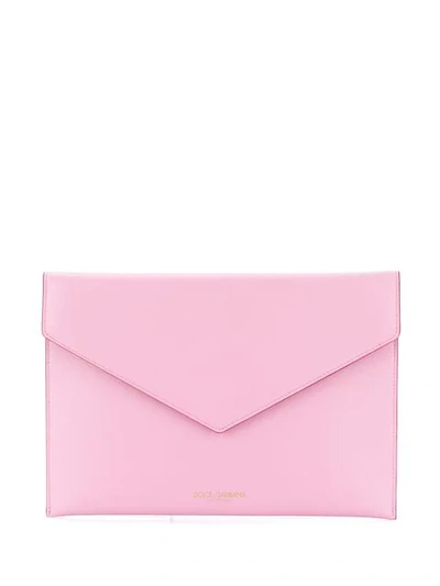 Shop Dolce & Gabbana Envelope Clutch In Pink