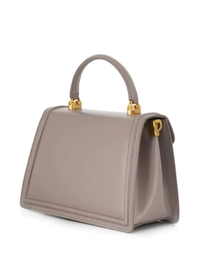 Shop Dolce & Gabbana Medium Devotion Bag In Grey