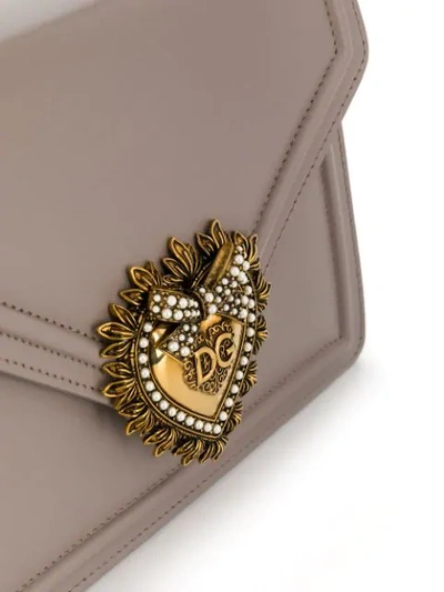 Shop Dolce & Gabbana Medium Devotion Bag In Grey