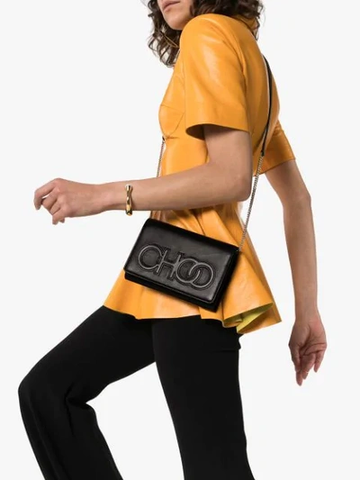 Shop Jimmy Choo Black Sonia Leather Shoulder Bag