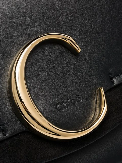 Shop Chloé C Top-handle Leather Bag In Black