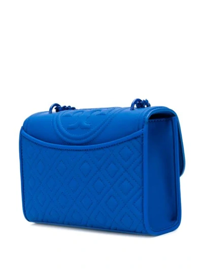 Shop Tory Burch Flemming Matte Shoulder Bag In Blue