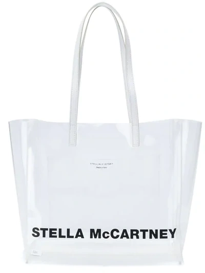 Shop Stella Mccartney Logo Tote Bag In White