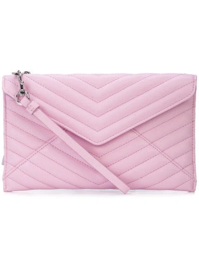 Shop Rebecca Minkoff Leo Quilted Clutch In Pink