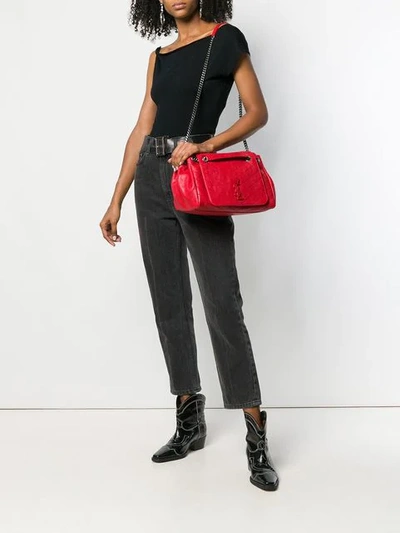 Shop Saint Laurent Medium Nolita Bag In Red
