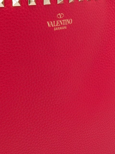 VALENTINO SMALL GRAINY SHOPPER TOTE - 红色