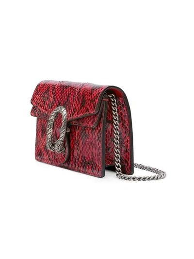 Shop Gucci Dionysus Super Mini Snakeskin Bag In Red
