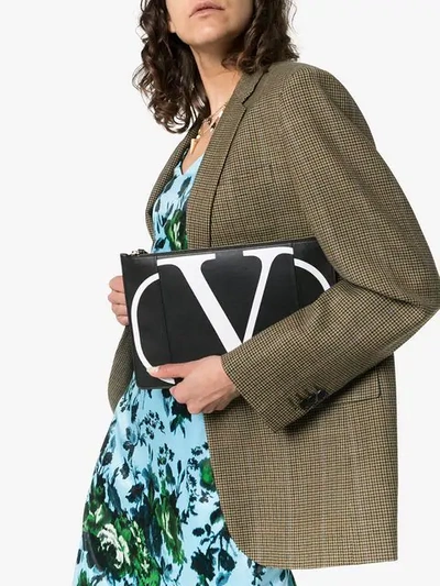 Shop Valentino Vlogo Clutch In Black