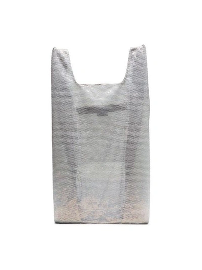 Shop Ashish White Large Sequin Nylon Tote Bag In Neutrals