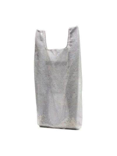 Shop Ashish White Large Sequin Nylon Tote Bag In Neutrals