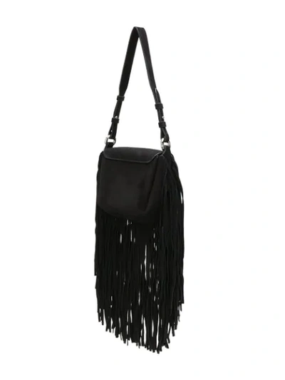 Shop Roberto Cavalli Fringed Crossbody Bag - Black