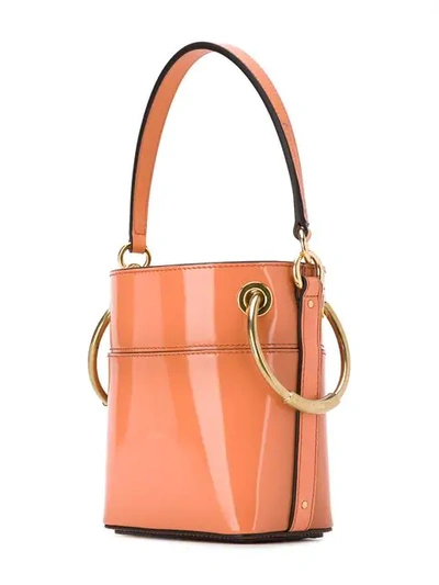 Shop Chloé Roy Small Bucket Bag In Orange