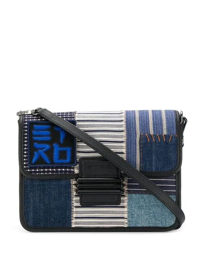 Shop Etro Embroidered Crossbody Bag - Blue