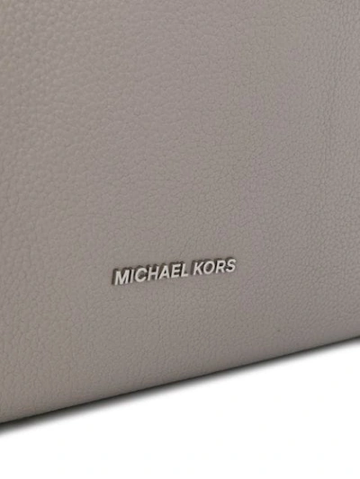 Shop Michael Michael Kors Raven Large Shoulder Bag In Grey