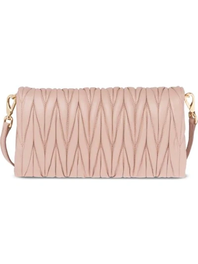 Shop Miu Miu Mtelassé Mini Bag - Neutrals