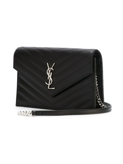 Shop Saint Laurent Envelope Wallet-on-chain In Black