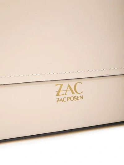Shop Zac Zac Posen Eartha Shoulder Bag With Floral Strap In Grey ,white