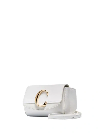 Shop Chloé White C-ring Flap-top Leather Belt Bag