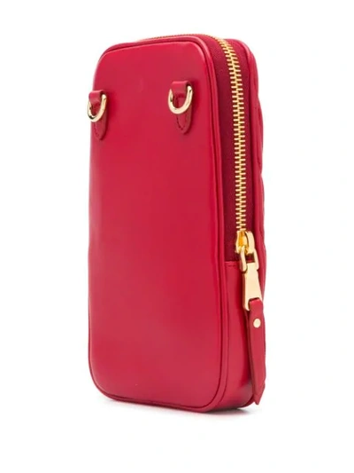Shop Miu Miu Matelassé Mini Bag In Red