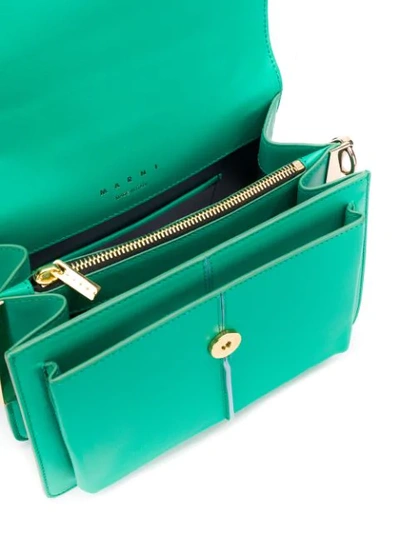 Shop Marni Small Attache Shoulder Bag In Green