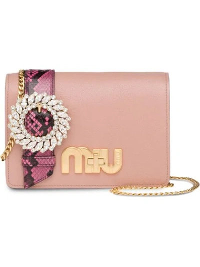Shop Miu Miu My Miu Bag In Pink