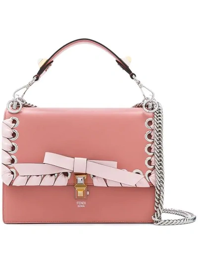 Shop Fendi Pink Kan I Leather Shoulder Bag