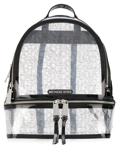 Shop Michael Michael Kors Logo Print Rhea Backpack In Neutrals