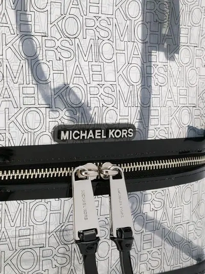Shop Michael Michael Kors Logo Print Rhea Backpack In Neutrals